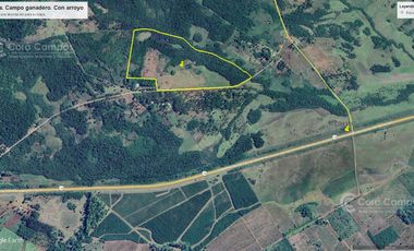 Chacra de 34 ha con alambrado y arroyo. Ganadera.