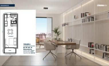 Depto monoambiente, en pozo, APTO PROFESIONAL
