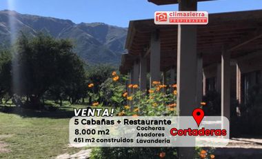 Cabañas y Restaurante con 8.000m2 de terreno en Cortaderas San Luis