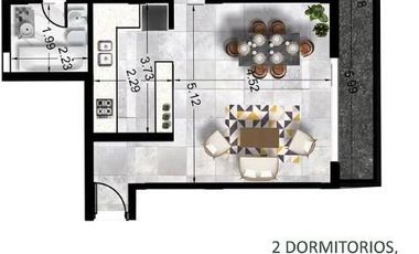 Departamento en obra de 2 dormitorios en City Bell