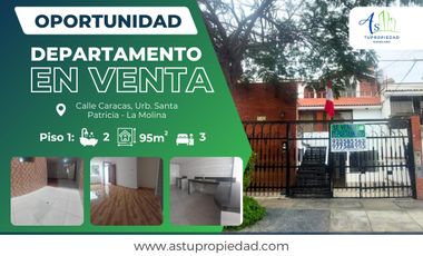 VENTA DEPARTAMENTO 1ER PISO URB SANTA PATRICIA LA MOLINA