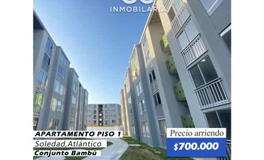 Se arrienda apartamento piso 1 conjunto Bambú - Soledad