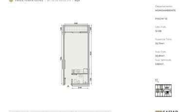 Monoambiente en venta- Green Tower Suites, Neuquén