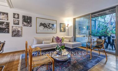 Exclusivo departamento en arriendo con patio privado en El Golf, Las Condes