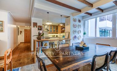 Exclusivo departamento en arriendo con patio privado en El Golf, Las Condes