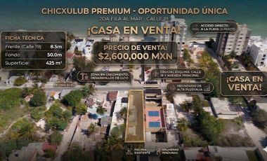 CASA EN VENTA MERIDA, PLAYA CHICXULUB, 2DA FILA, ENTREGA INMEDIATA.