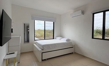 CASA EN RENTA MERIDA, CONKAL, PRIVADA IDILIA, AMUEBLADA, DISPONIBLE.