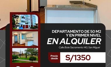 Departamento de 50 m2 en alquiler en San Miguel