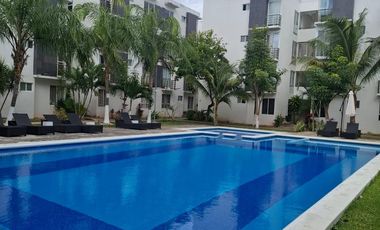 DEPARTAMENTO EN RENTA EN PALMAS TURQUESA EN PLAYA DEL CARMEN, Q. ROO A 10 MIN DE LA PLAYA