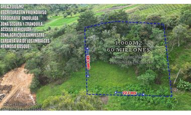 Lote de 1000 m² con bosque  en Marinilla - vereda Chochomayo