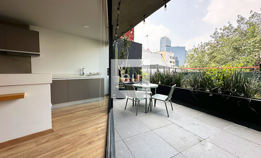 Departamento tipo loft con terraza amueblado en RENTA en la Juárez