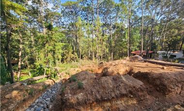 Bonito terreno en zona de bosque con materiales de construccion