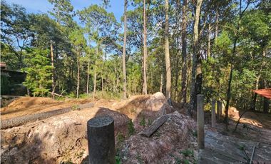 Bonito terreno en zona de bosque con materiales de construccion