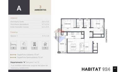 Venta Depto 3 amb en Quilmes Centro - HABITAT 924