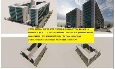 QUINTA NORMAL CENTRO CIVICO 2 ESTACIONES DE METRO 7.290 M2  26,5 UF X M2 (OFERTAS)