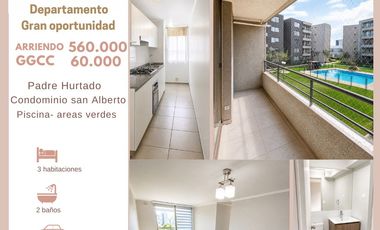 DEPTO 3D 2B CON PISCINA Y ESTACIONAMIENTO