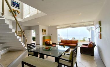 Vendo Hermosa Casa De Playa, Amoblada, Vista Al Mar, 4 Dorm, Para 20 Personas, Lomas Del Mar