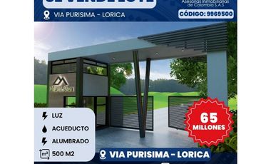 SE VENDE LOTES CAMPESTRE EN KM 3 VIA LORICA - PURISIMA