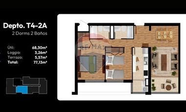 Venta Departamento nuevo  Arica 2D/2D