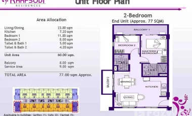 3 Bedroom Condo for sale at Rhapsody Residences