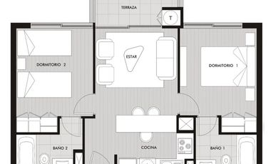 ARRIENDO DPTO. BAQUEDANO - COQUIMBO 2D-2B CON EST. Y BOD