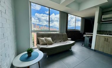 Apartaestudio para la renta amoblada en El Poblado, piso 24