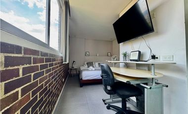 Apartaestudio para la renta amoblada en El Poblado, piso 24