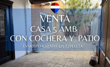 Casa 5 ambientes en venta en ezpeleta, quilmes