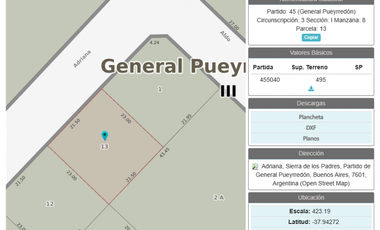 LOTES EN SIERRA DE LOS PADRES - 500 M2