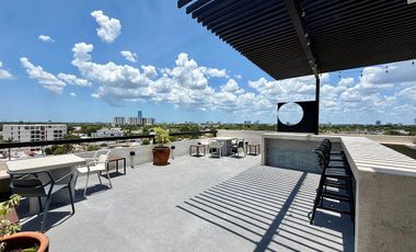 Departamento en renta amueblado  de 1 recámara en Montes de Amé, Mérida Yucatán.