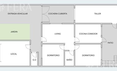 Venta Casa 3 ambientes con local, patio y cochera en Villa Dominico