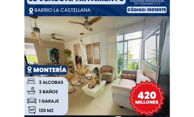 SE VENDE HERMOSO APARTAMENTO EN BARRIO LA CASTELLANA EN MONTERIA