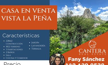 CASA EN VENTA CON VISTA A LA PEÑA DE BERNAL