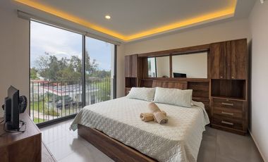 Departamento con vistas al Lago de Chapala y a pie de malecón de Jocotepec, 2 habitaciones, con amenidades y elevador