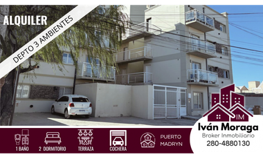 DEPARTAMENTO 3 AMBIENTES + COCHERA - ALSUA CORBETTO- PUERTO MADRYN