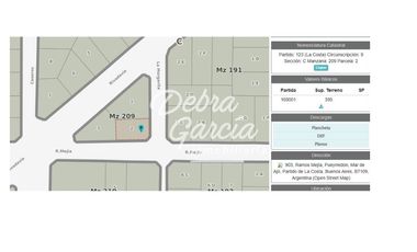 LOTE EN ESQUINA - VENTA EN MAR DE AJO