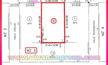 Se vende Terreno baldío de 275 m2. calle Castellial4.000,Neuquéncapital, Provincia de Neuquén.