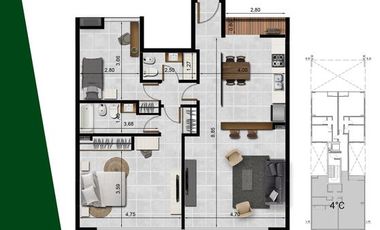 Departamento 2 dormit.   cochera - CIPOLLETTI - en construcción - **oferta**