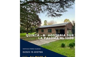 Quinta alquiler - B° Hostería lado Sur