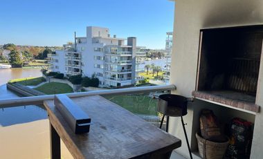 Departamento en alquiler, 2 ambientes en Marinas del Canal, con vista al río y parrilla