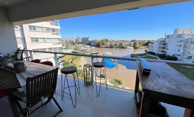 Departamento en alquiler, 2 ambientes en Marinas del Canal, con vista al río y parrilla