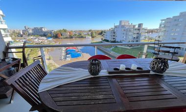 Departamento en alquiler, 2 ambientes en Marinas del Canal, con vista al río y parrilla