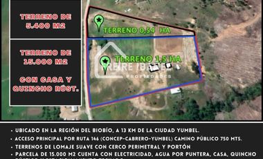 HERMOSAS PARCELAS EN YUMBEL CON CASA Y QUINCHO RUST 2HA
