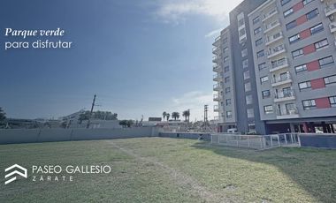 Departamento 2 dormitorios. Con balcón. A Estrenar. Edificio Paseo Gallesio, Zárate Centro