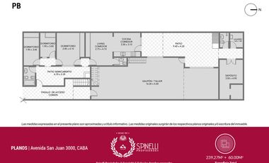 Venta departamento ph 8 ambientes 239M²    60M² con 2 patios terraza galpón en Boedo / San Cristóbal