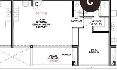 VENTA 2 AMB BALCON SAN ISIDRO.POZO EN CONSTRUCCION