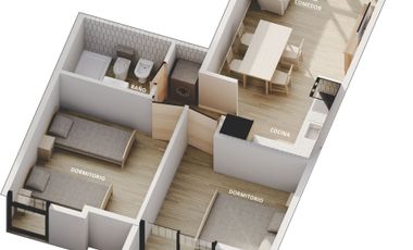 DEPARTAMENTO DE 2 DORM CON BALCÓN EN POZO