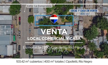 LOCAL COMERCIAL + CASA DOS DORMITORIOS  EN VENTA