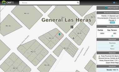 VENTA LOTE GRAL LAS HERAS SOBRE RUTA 40