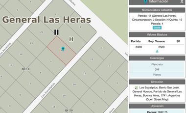 VENTA LOTES 2500m2 CON ESCRITURA EN GRAL LAS HERAS